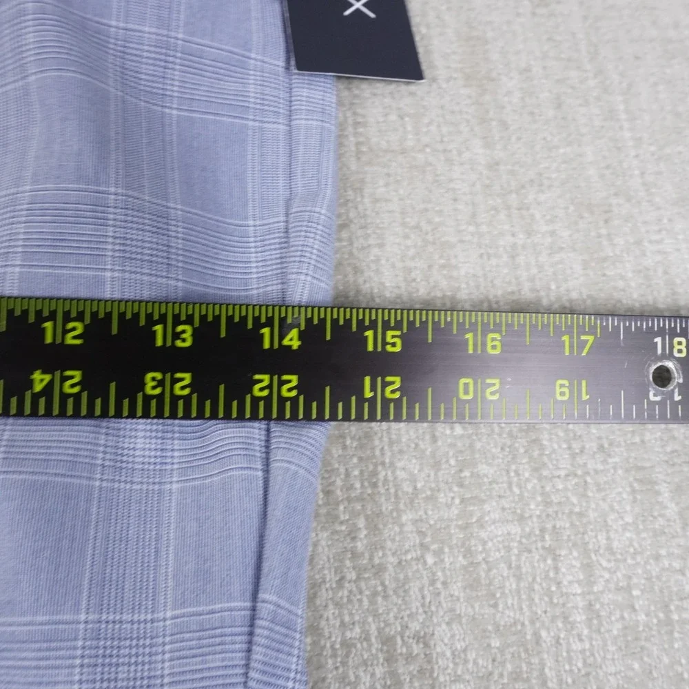 Tommy Hilfiger Mens TH Flex Tate Modern Fit Stretch Plaid Dress Pants Blue 46x32
